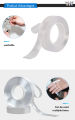 Nano Tape - 3 Meter  - transparent Ivy Grip Double sides silicone Adhesive Tape - Tape - Magic Tape. 