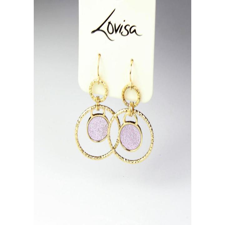 Lovisa Golden Drop Glitter Circle Earring Fashion Jewelry For Girls, Women, Her - High Quality