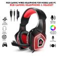 Gaming Headphones Rgb with Mic for PC, Pubg Mobile, PS4, Laptop - 360 Surround Sound Super Bass Vibration Over the Ear Wired Head Phones Headset for Gaming with Noise Cancelling Microphone. 