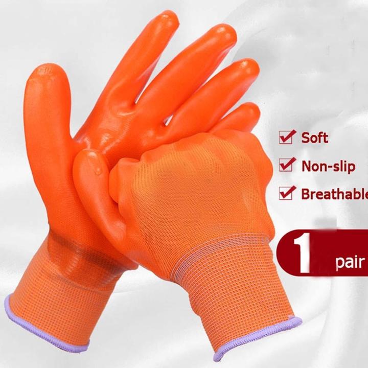 Woolen rubber coated PPE safety gloves, winter working gloves for
