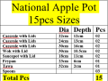 National Apple pot Gift set Cookware set 15pcs Best quality ever Metal Finish Cookware Set. 