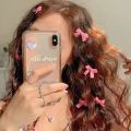Y2k Small Pink Bowknot Hairpin Korean Sweet Ribbon Bow Hair Clips Women Side Bangs Barrettes Fashion Accessories. 