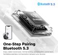 SoundPEATS Clear Wireless Earbuds Bluetooth 5.3 Earphone in Ear Buds, 12mm Drivers Dual Mic with ENC, Clear Calls, Game Mode, 40Hrs Playtime, IPX4, Transparent Design. 