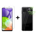 Samsung Galaxy A22 Glass Protector simple Tempered Glass + Back Protection Clear Jelly Soft Ultra Clear Jell For Samsung Galaxy A22. 