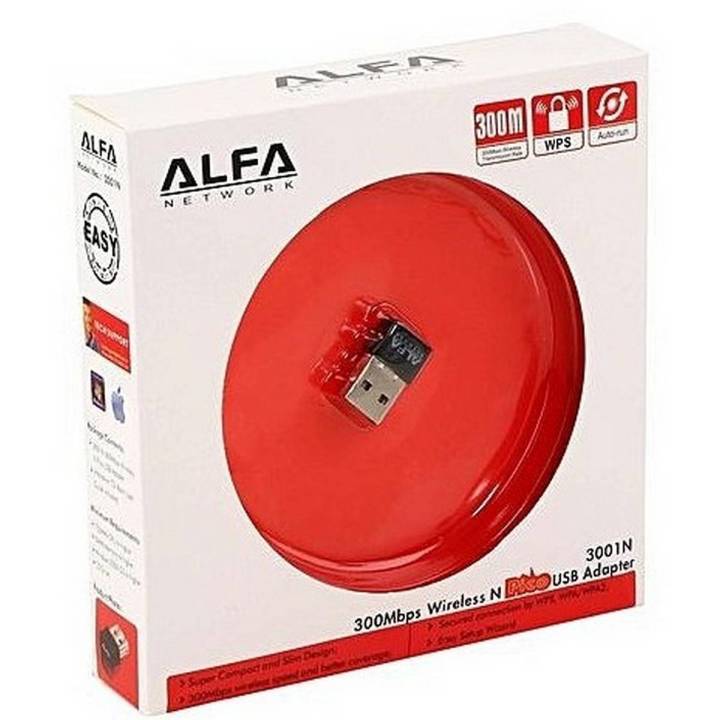 ALFA Network 3001N Wireless N Mini USB Wifi Adapter - 300Mbps For Computer Laptop