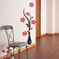 3D Vase Flower Wall Murals Wooden Wall Sticker Originality Sticker DIY Flower and Vase Wall Decal Wall Decor for Living Room Bedroom Decoration TV Wall Background Sofa Backdrop. 