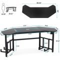 60 inch" Gaming Desk, Ergonomic Wing Shaped Gaming Computer Desk with Hoster Holder Headphone Hook for Home Office, Black (custimzed). 
