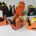 【NEW】 Lovely Office Tape Dispenser Vintage Wooden Cartoon Animal Shape Desktop Tape Cutter, 4 Shapes Cat/Pigeon/Squirrel/Whale. 