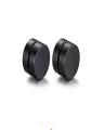 Lahore Cart Black Magnetic Round Earrings For Men. 