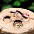 【Heartbeat Girl Store】1PC New Design Handmade Wood Rings Flowers Plants Landscape Inside Fashion Anniversary Ring Gifts. 