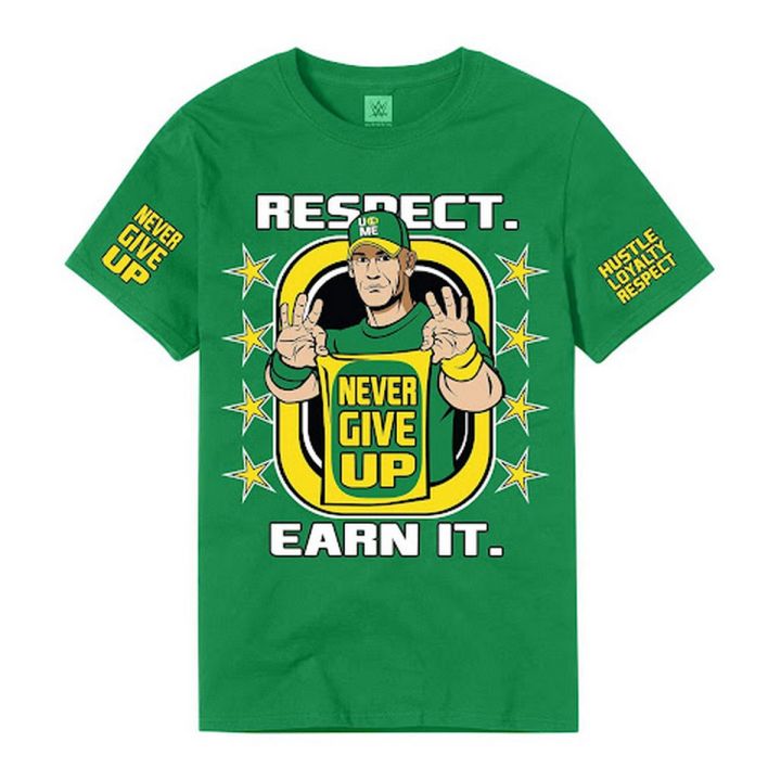 John Cena "Earn The Day" 2021 Green Printed T Shirt Form Him