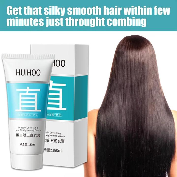 Keratin Hair Straightening Cream Professional Damaged Hair Correction Faster Care Protein Smoothing Curly Treatment Cream18 Q2R8