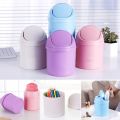 Portable Plastic Desktop Trash Garbage Cans Mini Table Trash Container Trash Bin Desk Organizer Kids Bedroom Clean Box. 