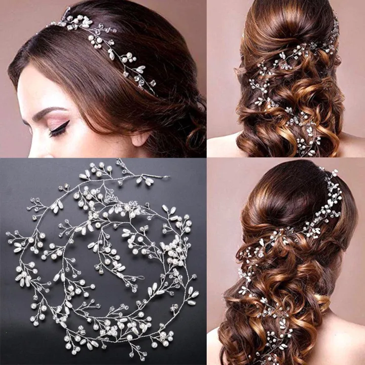 Crystal%20Pearl%20Hair%20Belt%20Wedding%20Bridal%20Hair%20Ornaments%20Hair%20Jewelry%20Decorations%20for%20Brides%20Wedding%20Hair%20Accessories%20-%20Image%202