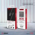 Sigma Turbo Series TC-1 Micro USB Auto Disconnect Fast Charging Data Cable for Android Mobile Phones Pure Copper Wire Quick Charging Cable. 
