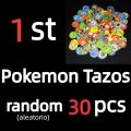 BataBata 30pcs Ash Ketchum Tazos Pokemon Starter Pokemon Taps Collection Card Pikachu Trainer Round Pogs Cheetos Chipitaps 1st Edition. 