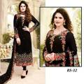 Black Ladies chiffon Embroidered Dress. 