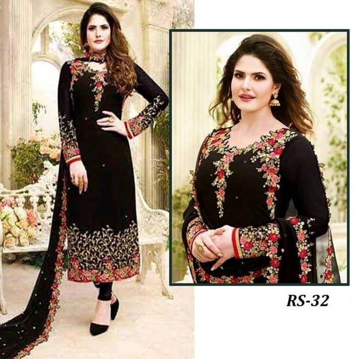 Black Ladies chiffon Embroidered Dress