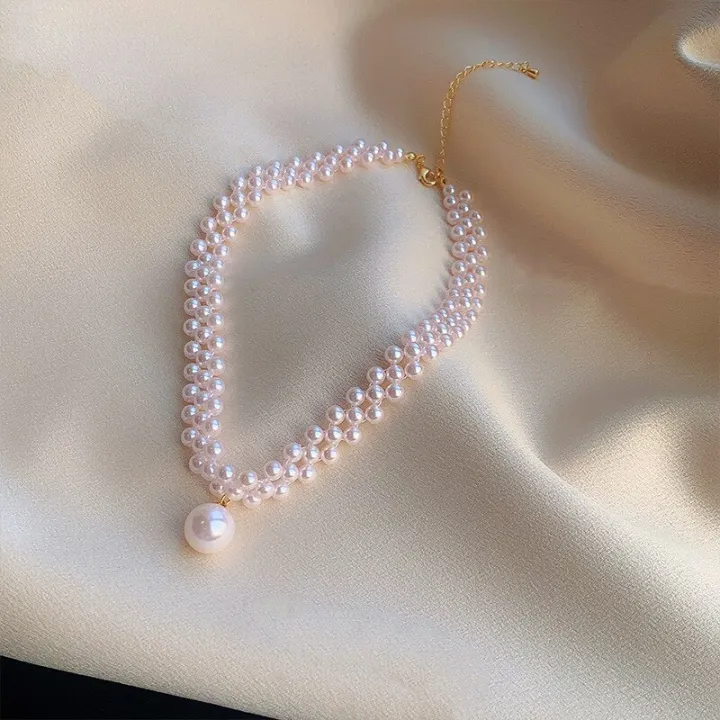 Handmade%20Pearl%20Weaving%20Necklace%20Simulated%20White%20Pendant%20with%20Chain%20Romantic%20Wedding%20Party%20Vintage%20Jewelry%20for%20Women%20and%20Girls%20-%20Image%203