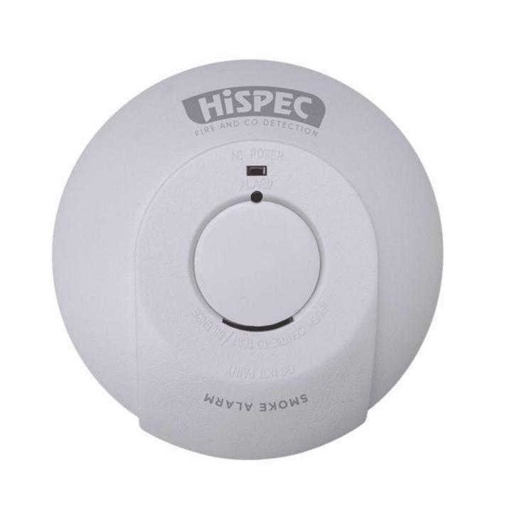 Hispec HSSA/PE Mains Smoke Alarm (Interconnectable, 9v Battery Back Up) fire alarm