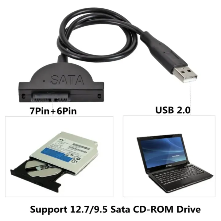 Grwibeou%20USB%202.0%20to%20Mini%20Sata%20II%207+6%2013Pin%20Adapter%20For%20Laptop%20CD/DVD%20ROM%20Slimline%20Drive%20Converter%20Cable%20Screws%20Steady%20Style%20-%20Image%202