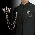 Crown Brooch For Men For Shirt Jacket Coat Wedding Party Jewellery Gift. 
