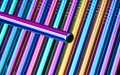 Rainbow Color Reusable Metal Straws Set  304 Stainless Steel Drinking Straw Milk Drinkware Party Accessory. 