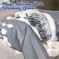 Silicone Dishes Washing Gloves Kitchen Cleaning Waterproof Cleaning Scrubber Dish Washing Sponge Rubber for Dishes. 