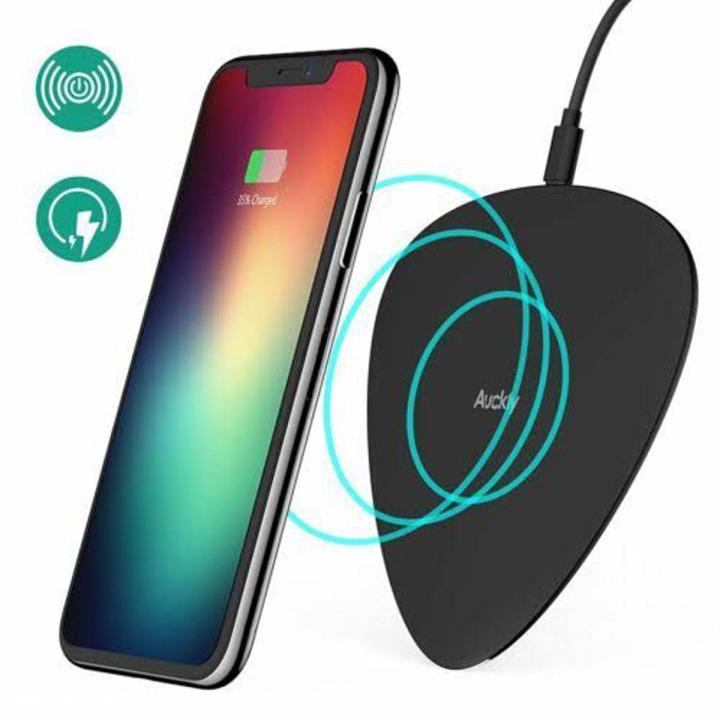 Auckly 10W Qi Fast Wireless Charging Pad [6mm Ultra Slim] with Anti-Slip Mat