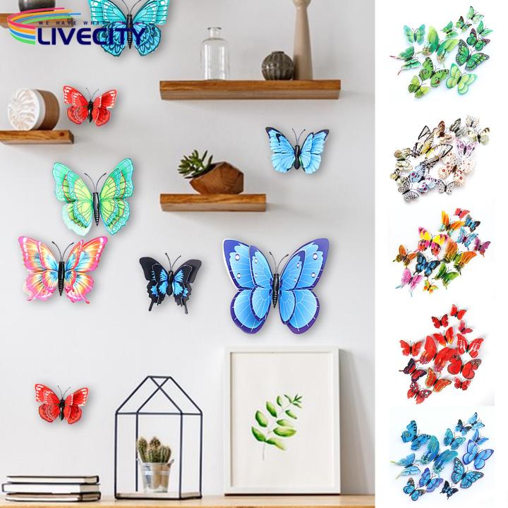 Colorful 3D Butterfly Stickers With Magnets - 72 Pieces For Party Decor, Wall, Fridge (12 Styles) - View #12