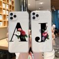 Alphabet Letter Phone Case For iPhone XR 12 11 Pro XS Max X 7 Cases TPU For iPhone 7 6 6S 8 Plus 7Plus SE 2020 Transparent Cover. 