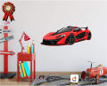 2 x 1 Feet Sports Car Self Adhesive Wall Sticker Kids Room Decor PVC Material. 