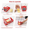 Potato Chips Cutter - French Fries Potato Chipper Machine - Interchangeable Steel Blades - 25 & 49 Slicer - French Fry Potato Chipper + 2 Blades - Vegetable Fruit Cutter - Homemade Chips Maker. 