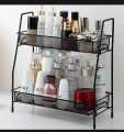 ZM      Multi-Functional 2 Layer Rack Metal Foldable Kitchen Spice Racks Kitchen Storage Rack Shelf Rack Organizer and Bathroom Kitchen Counter Corner Shelf. 