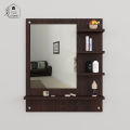 Unique Rectangular Dressing Wall Mirror with Shelves Wall Hanging Dressing Mirrors Dark Brown DIY Wall Mounted Dressing Table Wall Mirror with Shelf. 