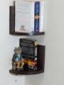 2 PIECE ANGLE WALL HANGING SHELF (6 X 6 X 9 INCHES) DARK BROWN. 