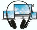 Headset with Microphone Wired USB Call Center Headset with Noise Cancelling 360° Rotatable Mic Business Commuting Handsfree Headphone for PC Home Office. 
