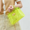 Jelly color Fashion bag Unique PVC material Pillow shape Transparent bag Small square bag for Casual Party Travel Daily Women's accessory. 