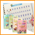 BASEIN New style Sank Magic Practice Copybook 3D Groove Reusable Writing English Book for Kid Calligraphy Wipe-free Children Toys Gift. 
