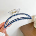 Fashion Bow Hair Claw Blue Color Hollow Square Bow Shaped Plastic Shark Clips Simple Hairpin For Women Girls Hair Accessories Yao Store. 