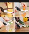 GM Smart Multi-Function Stainless Steel Kitchen Scissors 2 in 1 Cutting Board Chopper Fruit Vegetable Multifunctional. 