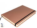 Round Corner PU Pink Leather NoteBook Cream Paper. 