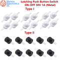 15/25/50/100 pcs Black Latching Mini ON/Off Switch Self-Lock Micro Push Button Switch DC 30V 1A for Light Lamp Wall Outlet DIY SMD Flashlight. 