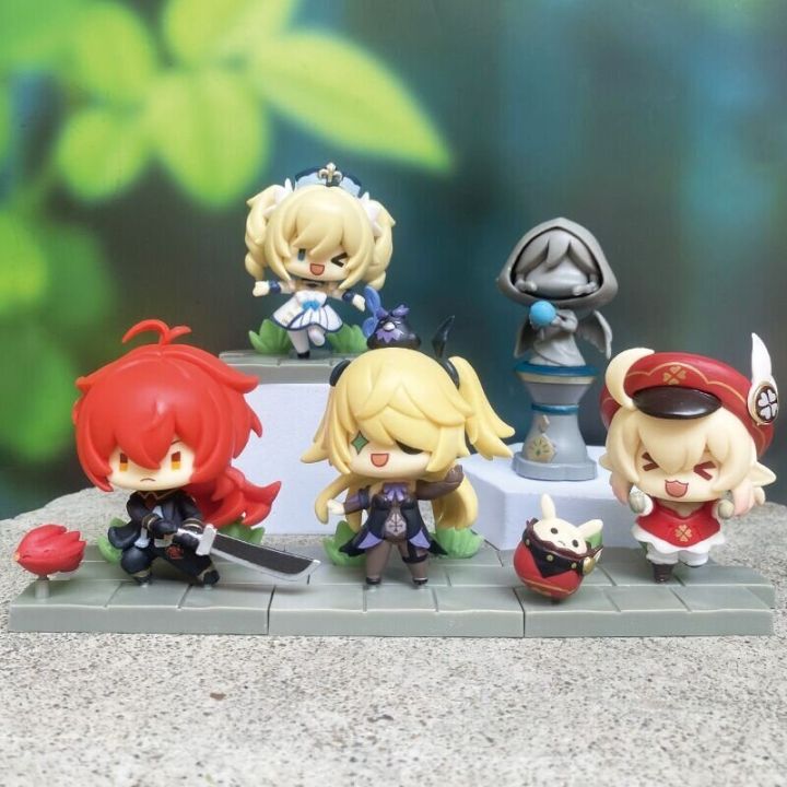 2022 Hot Genshin Impact Anime Figure Battlefield Heroes Theme Series Action Figure KLEE/DILUC/VENTI/FISCHL/KAEYA Figure Doll Toy