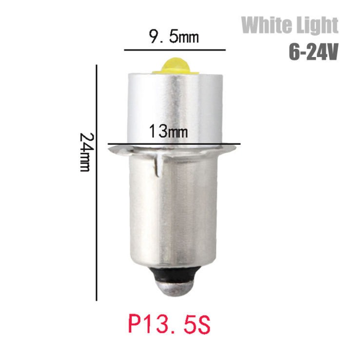 P13.5S 3W DC3V-12V DC6V-24V LED Upgrade Lamp Bulb Flashlight Replacement Bulb Torch Emergency Light Bulbs Work CD Cells