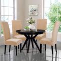 Dining Chair Slipcovers- Pack of 4- Cotton Jersey - For Arm Less Chairs by Knit that Fits. 