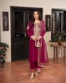 MAKGLOBALSTORE-Modern Designs 3-Piece Unstitched Katan Silk Dress with Elegant Handmade Embroidery – Perfect for Women & Girls' Festive Fashion. 