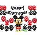 Jumbo Mickey Mouse Red & Black Birthday Theme With Jumbo Mickey &  Red Black Foil. 