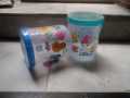 2 Pcs Storage Jars Plastic Canisters with Lids 900ml. 