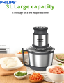 Chopper Machine Electric  - Meat Grinder - Hand Chopper - Qeema Machine - 6 Stainless Steel Sharp Blades - Powerfull Motor - Meat Chopper - Food Processor - 3 Liters Electric Chopper - Mixer Machine - Blender Machine - Meat Cutter - kitchen Accessories. 